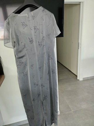 Vestito donna lungo grigio fantasia