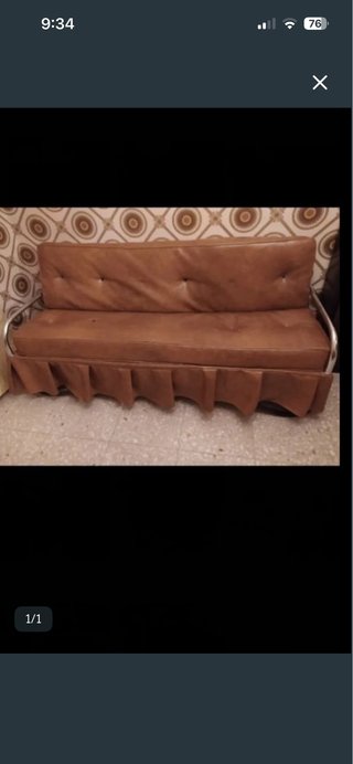 Sofá cama marrón polipiel