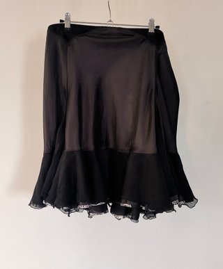 Falda Flamenco Negra Couture Satén