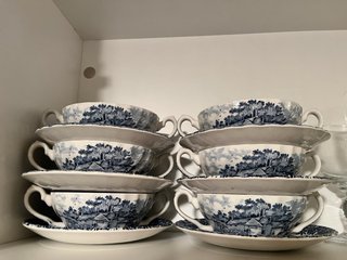 Consomé Vajilla Inglesa Azul y Blanco