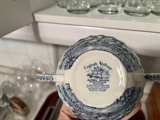 Consomé Vajilla Inglesa Azul y Blanco
