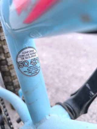 Bicicleta infantil azul y rosa