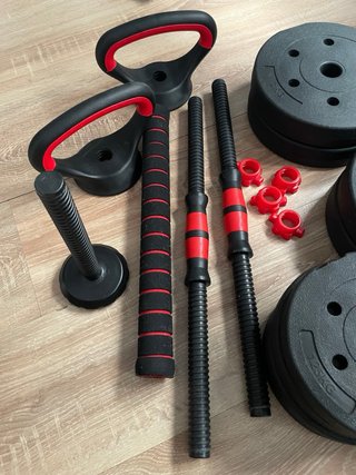 Kit Pesas,Barra y Mancuernas