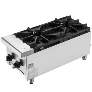 Fornello a Gas 2 Bruciatori in Acciaio Inox 14 kW