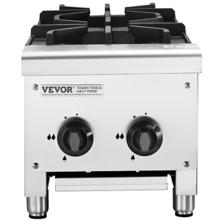 Fornello a Gas 2 Bruciatori in Acciaio Inox 14 kW