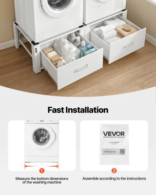 Base Lavatrice Asciugatrice con Cassetto Bianco