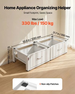 Base Lavatrice Asciugatrice con Cassetto Bianco