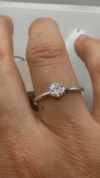 Anello Moissanite 0.5 ct Solitario Argento