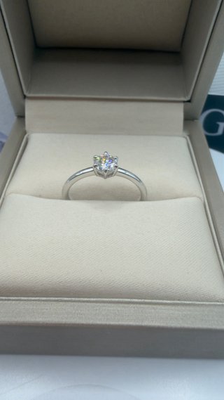 Anello Moissanite 0.5 ct Solitario Argento