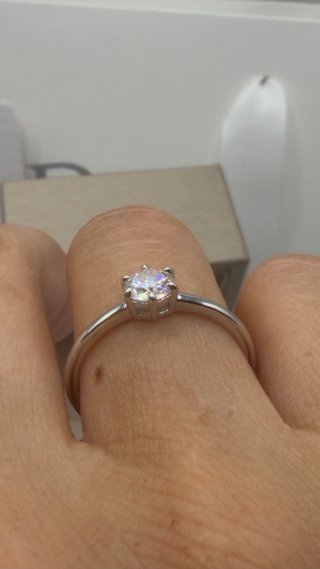 Anello Moissanite 0.5 ct Solitario Argento