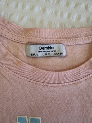 Camiseta Rosa Kansas Talla S Bershka