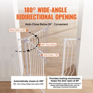 Puerta para Bebés, 29.5"-37" Extra Ancha, 30" Alta, Puerta para Perros para Escaleras, Puertas y Casa, Puerta para Niños de Fácil Paso con Cierre Automático, Puerta de Seguridad para Mascotas con ...