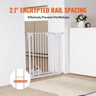Puerta para Bebés, 29.5"-37" Extra Ancha, 30" Alta, Puerta para Perros para Escaleras, Puertas y Casa, Puerta para Niños de Fácil Paso con Cierre Automático, Puerta de Seguridad para Mascotas con ...