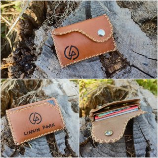 Cartera monedero cuero hecha a mano