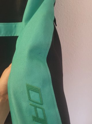 Chaqueta Moto Dainese Mujer Negra y Turquesa