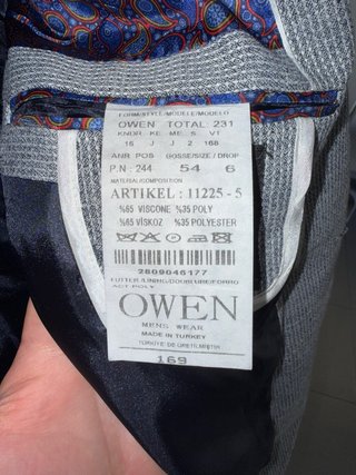 Traje OWEN Men's Wear gris hombre