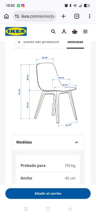 Set 4 Sillas Comedor/Cocina/Terraza color Beige