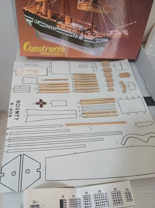 Maqueta Barco Bounty Kit Madera, montaje