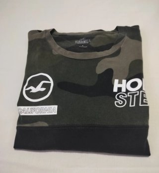 Camiseta Hollister Camuflaje Negra Talla L