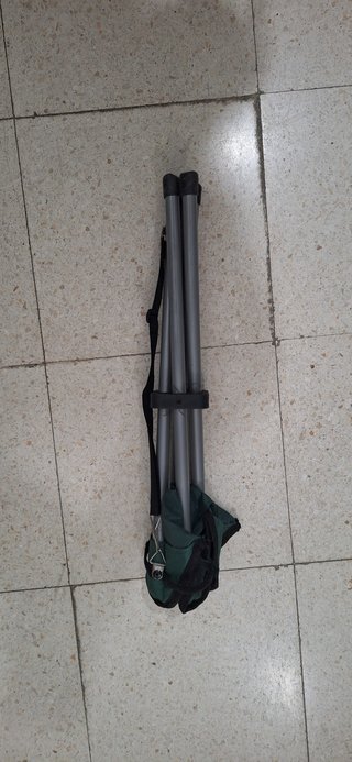 Banqueta Taburete Plegable Verde y Gris