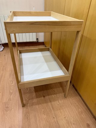 Cambiador de bebé madera y blanco