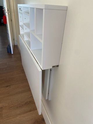 Scrivania a muro in legno bianco