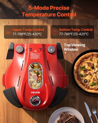Forno Elettrico Pizza 30 cm con Pietra Cordierite
