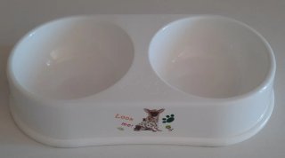 Tappetino e ciotola doppia per cani