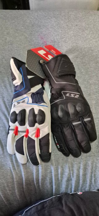 Guantes Moto LS2 Hombre Negro Blanco