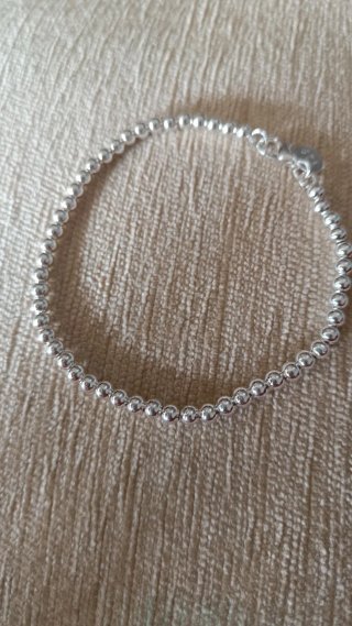 Pulsera plata laminada bolitas mini