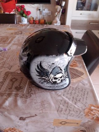 Casco Jet Moto Skull Wings