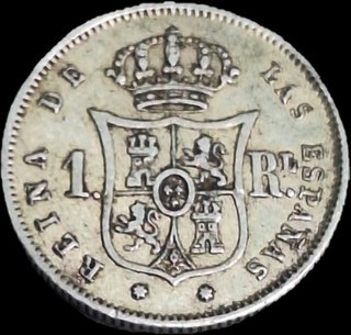 Moneda 1 Real Isabel II 1863 Plata