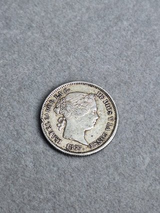 Moneda 1 Real Isabel II 1863 Plata