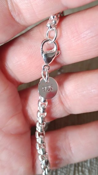 Pulsera cadena plata laminada