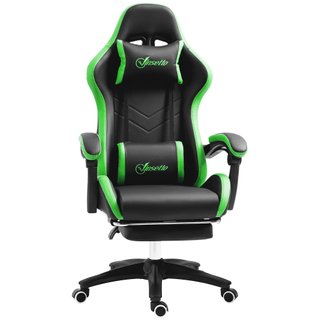 Sedia da Gaming con Altezza Regolabile Nero Verde