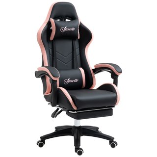 Sedia da Gaming ad Altezza Regolabile Rosa e Nero