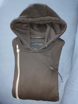 Chaqueta Zara Man Negra Cierre Cruzado