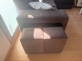 Divano modulare L marrone 3 posti + 3 sedute