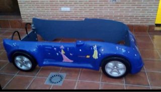 Cama Infantil Coche Azul 90cm