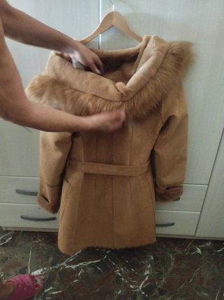 Chaquetón Ante Salsa Beige/Marrón