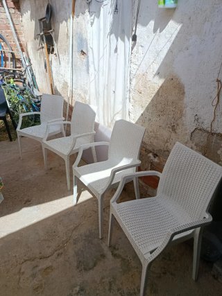 Sillas de terraza blancas (Set de 2)