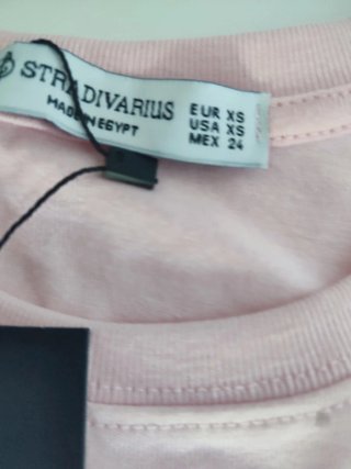 Camiseta rosa Stradivarius algodón.TXS
