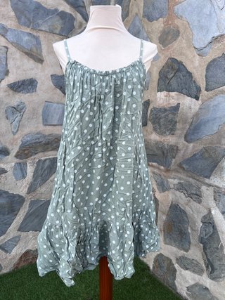 Vestido lunares verde agua talla única