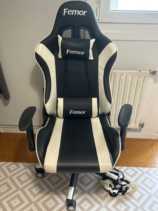Silla Gaming Femor Negra y Blanca