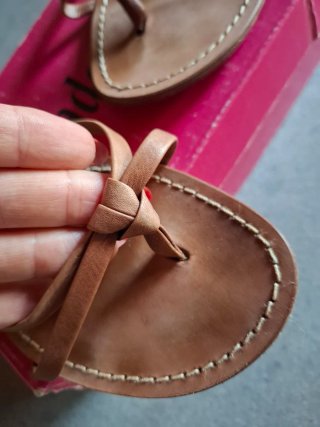 Infradito in vero cuoio donna Vitulli Italia n. 37