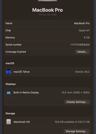 MacBook Pro M1 2020 Touch Bar 256GB