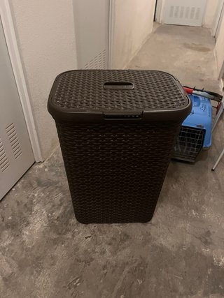 Cesta Ropa Marrón Plástico Mimbre