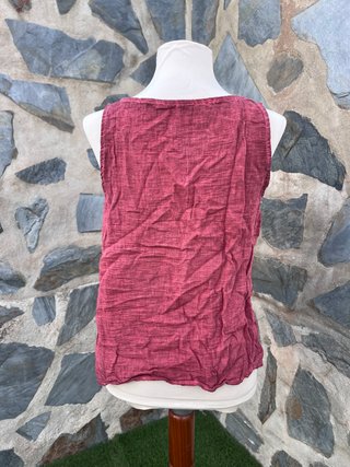 Top granate lino y algodón talla única