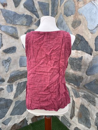 Top granate lino y algodón talla única
