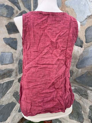 Top granate lino y algodón talla única